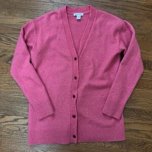 Athleta Dragonfruit Pink Westlake Cardigan Sweater M EUC
